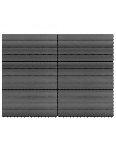 Pannelli in WPC 60x30 cm 6 pz 1m² Grigio