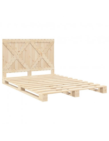 Giroletto con Testiera 160x200 cm in Legno Massello di Pino