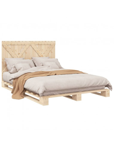 Giroletto con Testiera 160x200 cm in Legno Massello di Pino