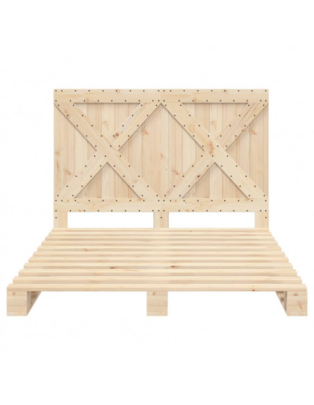 Giroletto con Testiera 160x200 cm in Legno Massello di Pino