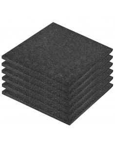 Piastrelle Anticaduta 6 pz in Gomma 50x50x3 cm Nero 2
