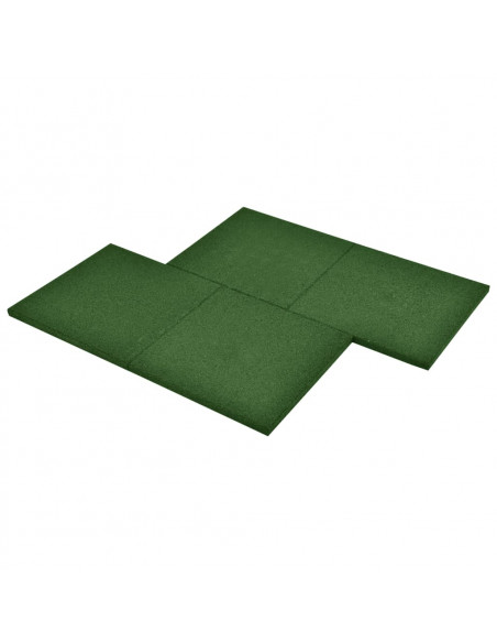 Piastrelle Anticaduta 6 pz in Gomma 50x50x3 cm Verde