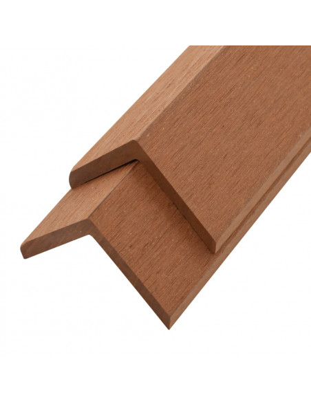 Profili Angolari per Bordi 5pz in WPC 170cm Marrone Chiaro