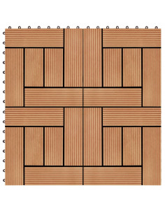 Piastrelle per Decking in WPC 11 pz 30x30cm 1mq Colore Teak 2