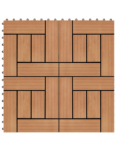 Piastrelle per Decking in WPC 11 pz 30x30cm 1mq Colore Teak