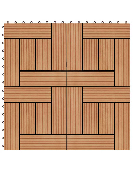 Piastrelle per Decking in WPC 11 pz 30x30cm 1mq Colore Teak
