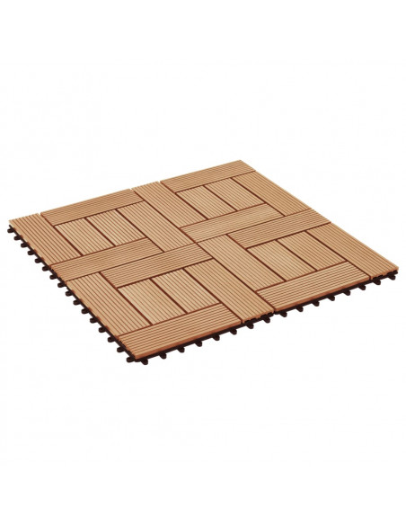 Piastrelle per Decking in WPC 11 pz 30x30cm 1mq Colore Teak