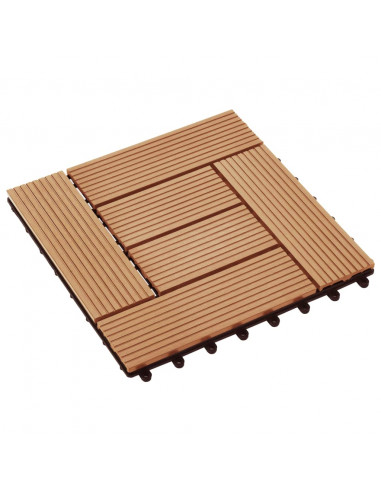 Piastrelle per Decking in WPC 11 pz 30x30cm 1mq Colore Teak