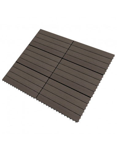Piastrelle per Decking WPC 6 pz 60x30 cm 1,08 m² Marrone Scuro