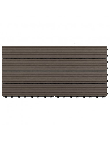 Piastrelle per Decking WPC 6 pz 60x30 cm 1,08 m² Marrone Scuro