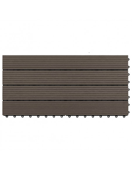 Piastrelle per Decking WPC 6 pz 60x30 cm 1,08 m² Marrone Scuro