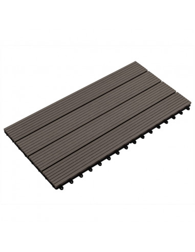 Piastrelle per Decking WPC 6 pz 60x30 cm 1,08 m² Marrone Scuro