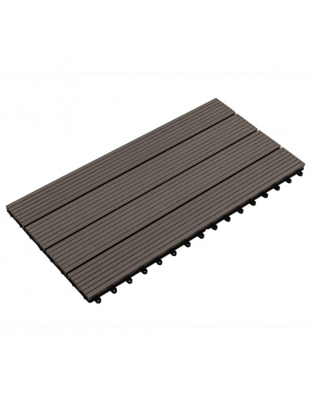 Piastrelle per Decking WPC 6 pz 60x30 cm 1,08 m² Marrone Scuro