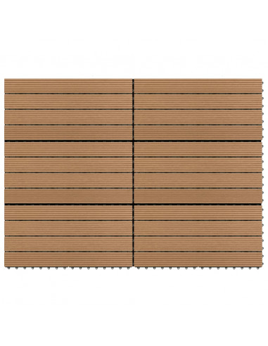 Piastrelle per Decking in WPC 6 pz 60x30 cm 1,08 m² Marrone