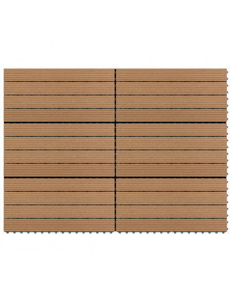 Piastrelle per Decking in WPC 6 pz 60x30 cm 1,08 m² Marrone