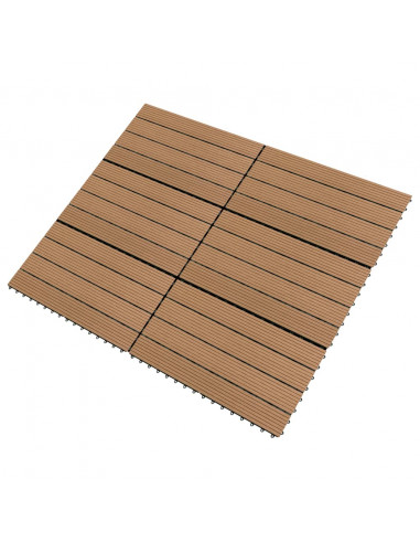Piastrelle per Decking in WPC 6 pz 60x30 cm 1,08 m² Marrone