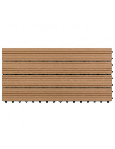 Piastrelle per Decking in WPC 6 pz 60x30 cm 1,08 m² Marrone