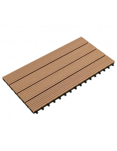 Piastrelle per Decking in WPC 6 pz 60x30 cm 1,08 m² Marrone