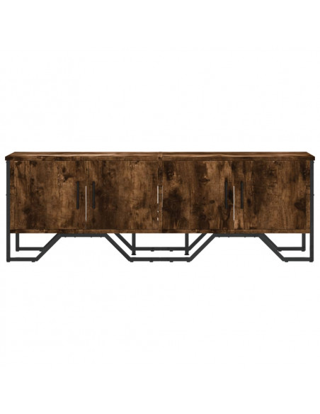 Mobile Porta TV Rovere Fumo 122x34x41 cm in Legno Multistrato