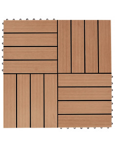 Piastrelle per Decking 22 pz 30x30cm 2mq in WPC Colore Teak 2