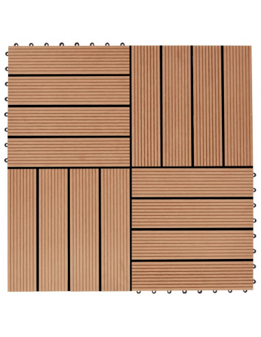 Piastrelle per Decking 22 pz 30x30cm 2mq in WPC Colore Teak