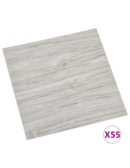 Listoni Pavimenti Autoadesivi 55 pz in PVC 5,11m² Grigio Chiaro