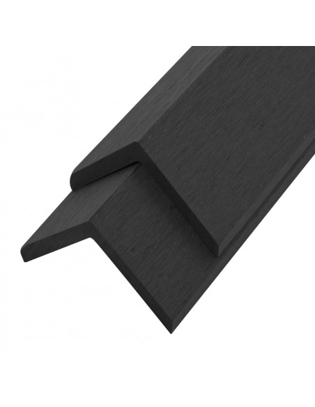 Profili Angolari per Bordi 5pz in WPC 170 cm Nero
