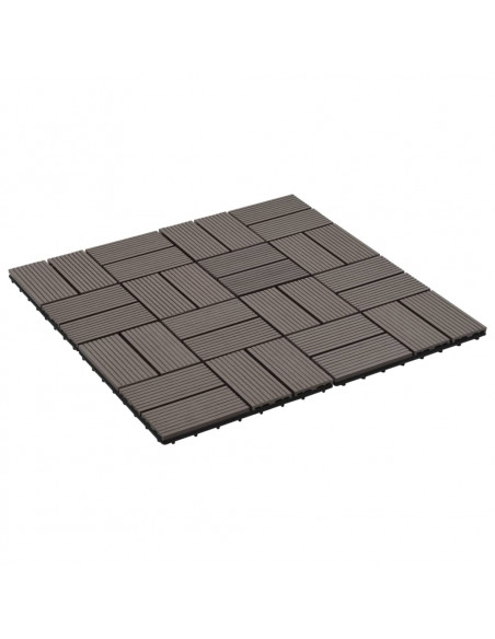Piastrelle per Decking in WPC 11 pz 30x30cm 1mq Marrone Scuro