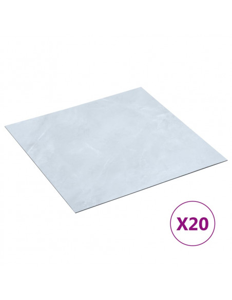 Listoni Pavimenti Adesivi 20 pz in PVC 1,86 m² Marmo Bianco