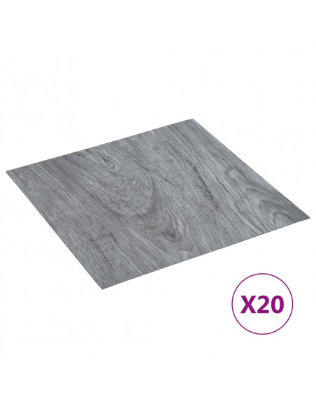 Listoni Pavimenti Adesivi 20 pz in PVC 1,86 m² Grigio Chiaro