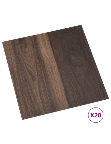 Listoni Pavimenti Adesivi 20 pz in PVC 1,86 m² Marrone Scuro