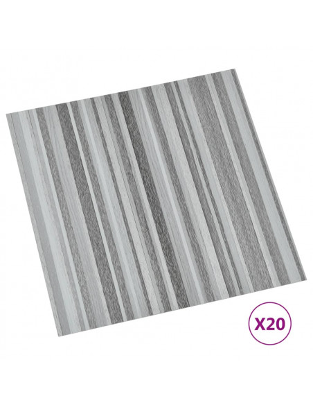 Listoni Pavimenti Adesivi 20 pz in PVC 1,86 m² Grigio Chiaro