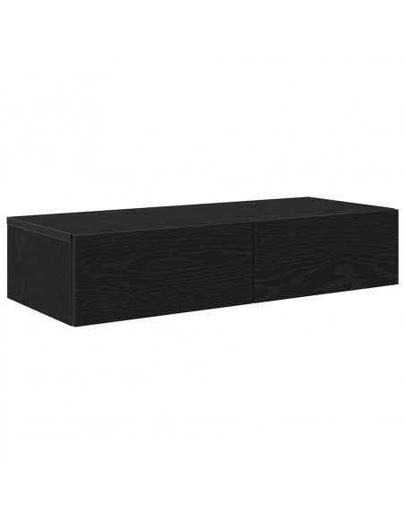 Scaffale a Parete con Cassetti Nero 80x33x17 cm in Truciolato