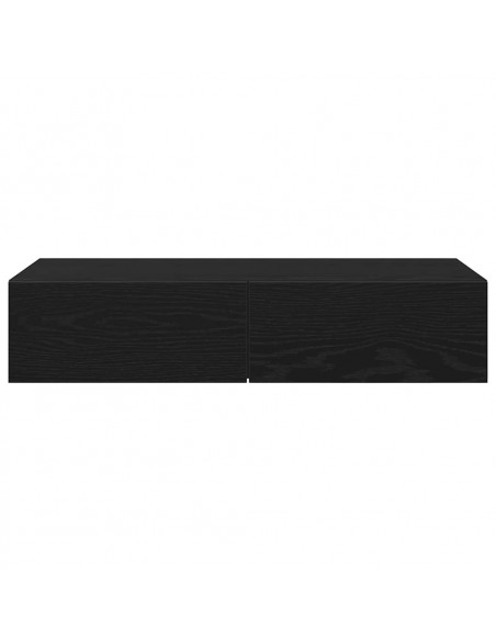 Scaffale a Parete con Cassetti Nero 80x33x17 cm in Truciolato