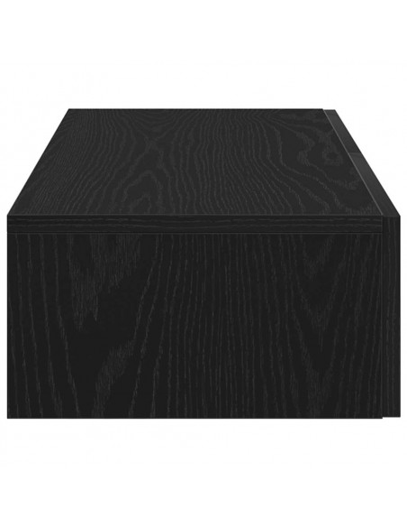 Scaffale a Parete con Cassetti Nero 80x33x17 cm in Truciolato