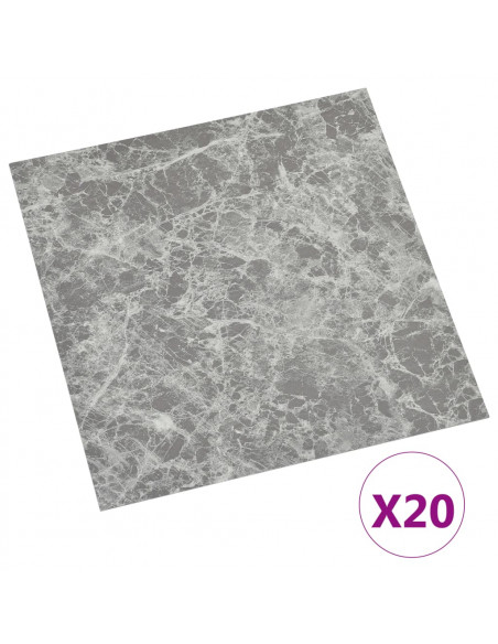 Listoni Pavimenti Autoadesivi 20 pz PVC 1,86 m² Grigio Cemento