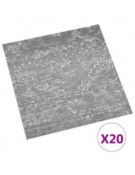 Listoni Pavimenti Autoadesivi 20 pz PVC 1,86 m² Grigio Cemento