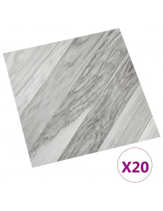 Listoni Pavimenti Adesivi 20 pz in PVC 1,86 m² Grigi a Strisce 2