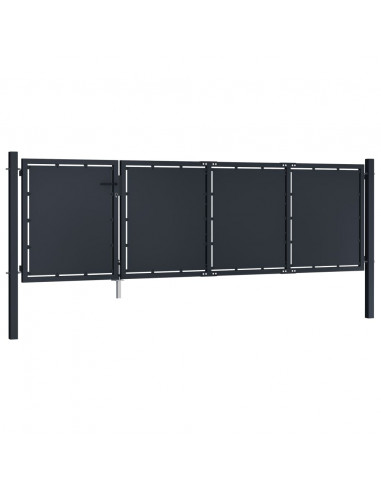 Cancello da Giardino in Acciaio 350x100 cm Antracite