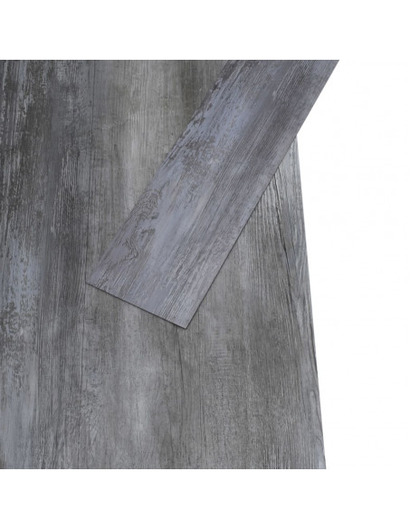 Listoni Autoadesivi in PVC 5,21 m² 2 mm Grigio Lucido