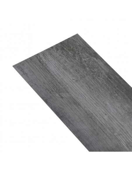 Listoni Autoadesivi in PVC 5,21 m² 2 mm Grigio Lucido