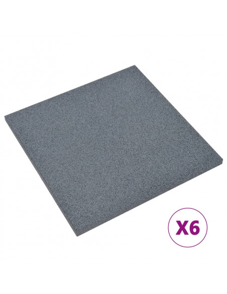Piastrelle Anticaduta 6 pz in Gomma 50x50x3 cm Grigio
