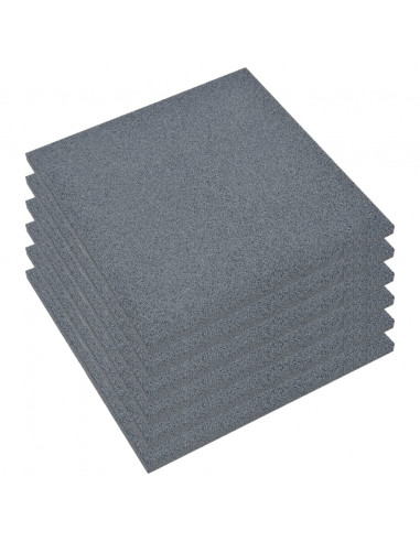 Piastrelle Anticaduta 6 pz in Gomma 50x50x3 cm Grigio