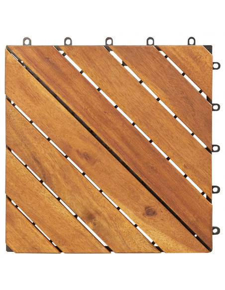 Piastrelle Esterni 20 pz Marroni 30x30 cm Legno Massello Acacia