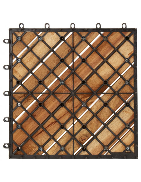 Piastrelle Esterni 20 pz Marroni 30x30 cm Legno Massello Acacia