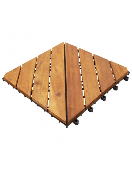 Piastrelle Esterni 30 pz Marroni 30x30 cm Legno Massello Acacia