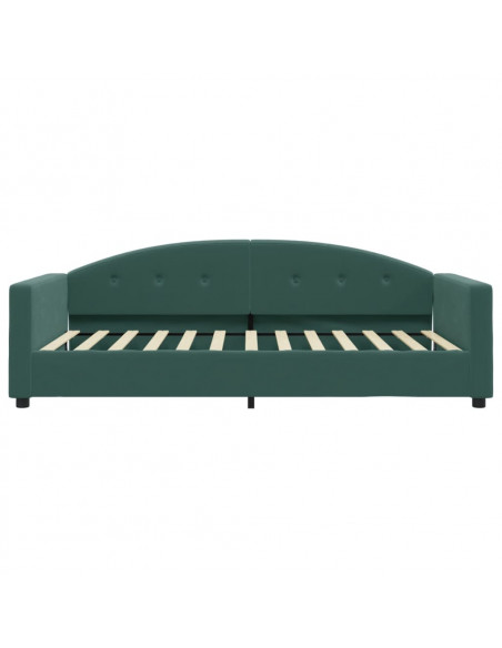 Letto da Giorno Verde Scuro 100x200 cm in Velluto