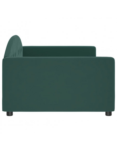 Letto da Giorno Verde Scuro 100x200 cm in Velluto