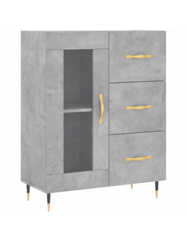 Credenza Grigio Cemento 69,5x34x180 cm in Legno Multistrato