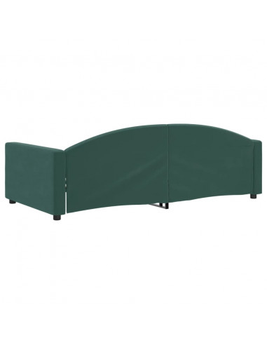 Letto da Giorno Verde Scuro 100x200 cm in Velluto